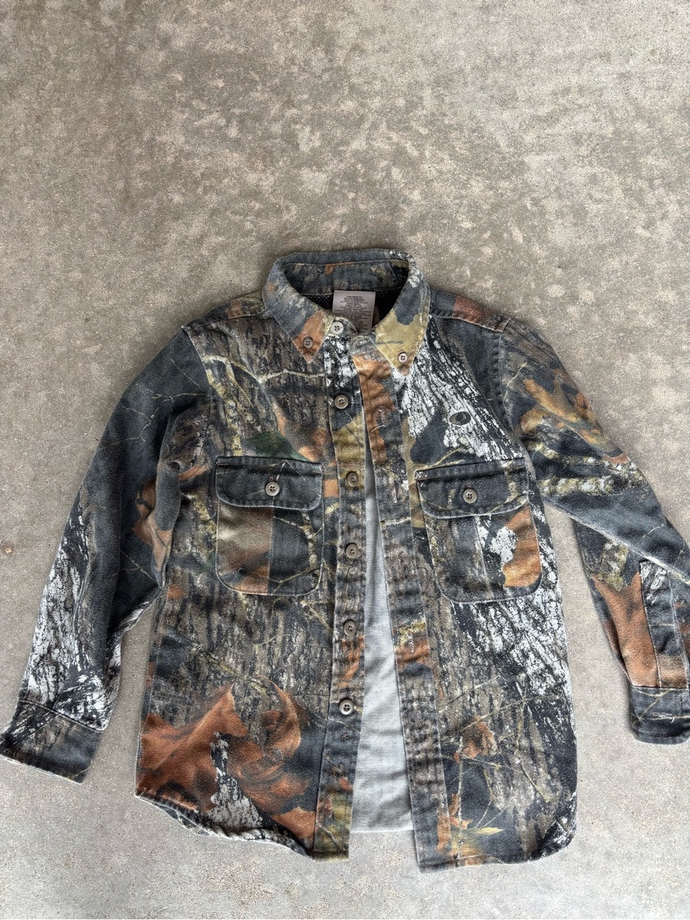Kids Camo Button-Front Shirt
